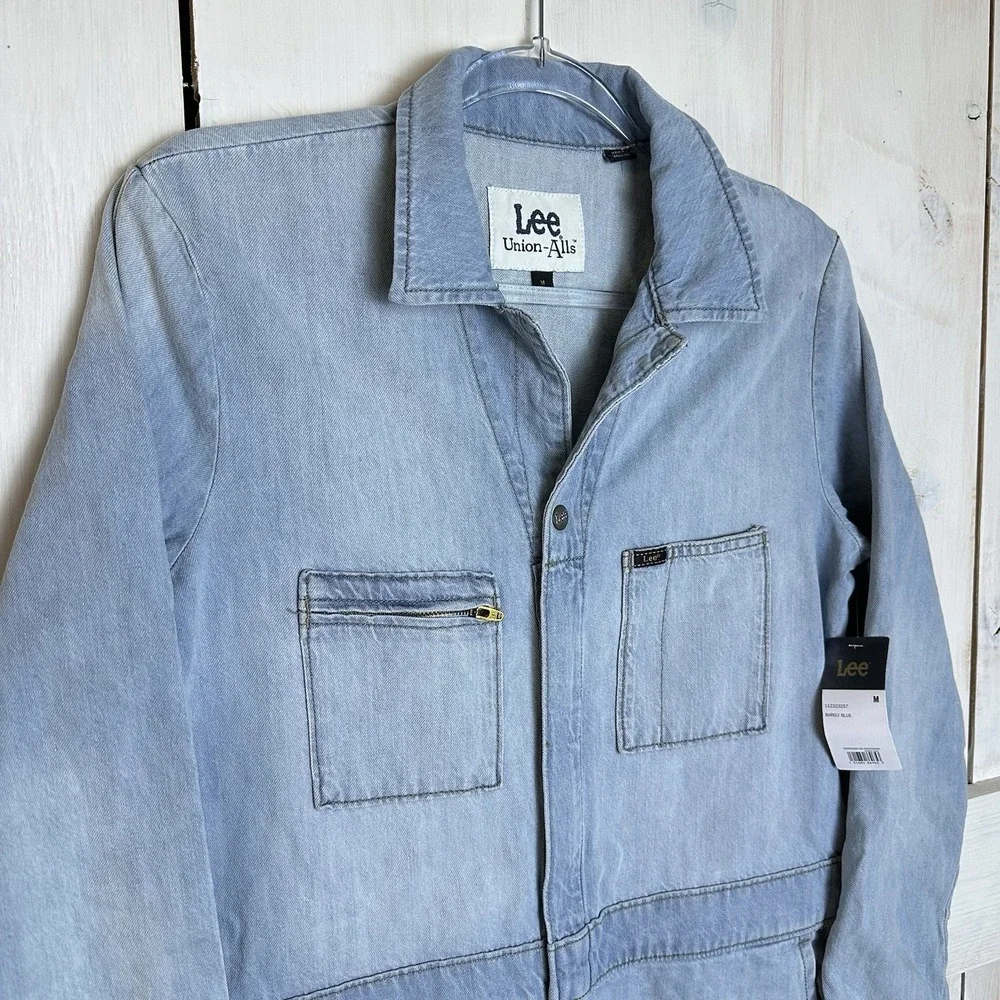 Free People x Lee JeansVintage Modern Union-Alls NWT Sz M $158 Denim Barely Blue